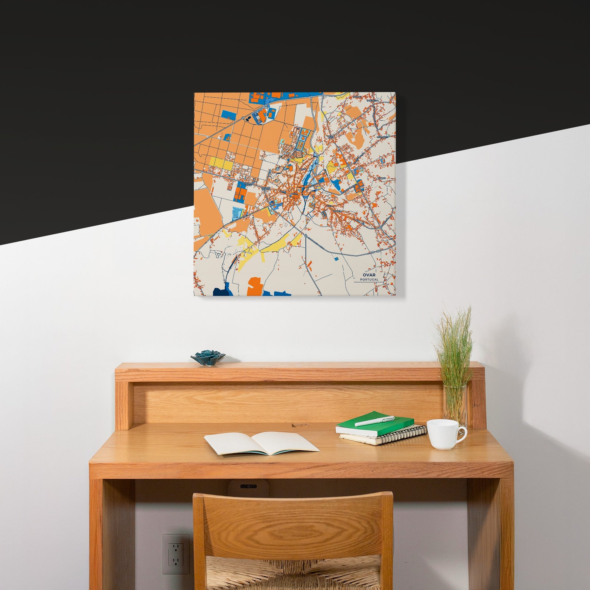 Ovar Portugal Colorful City Map Canvas Print Scene