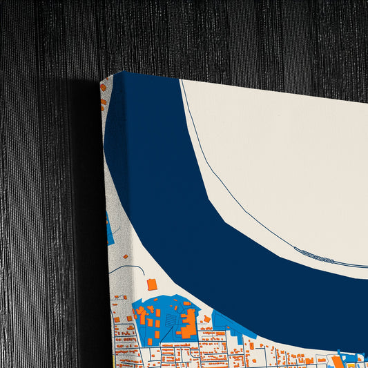 Owensboro Kentucky Colorful City Map Canvas Print Detail