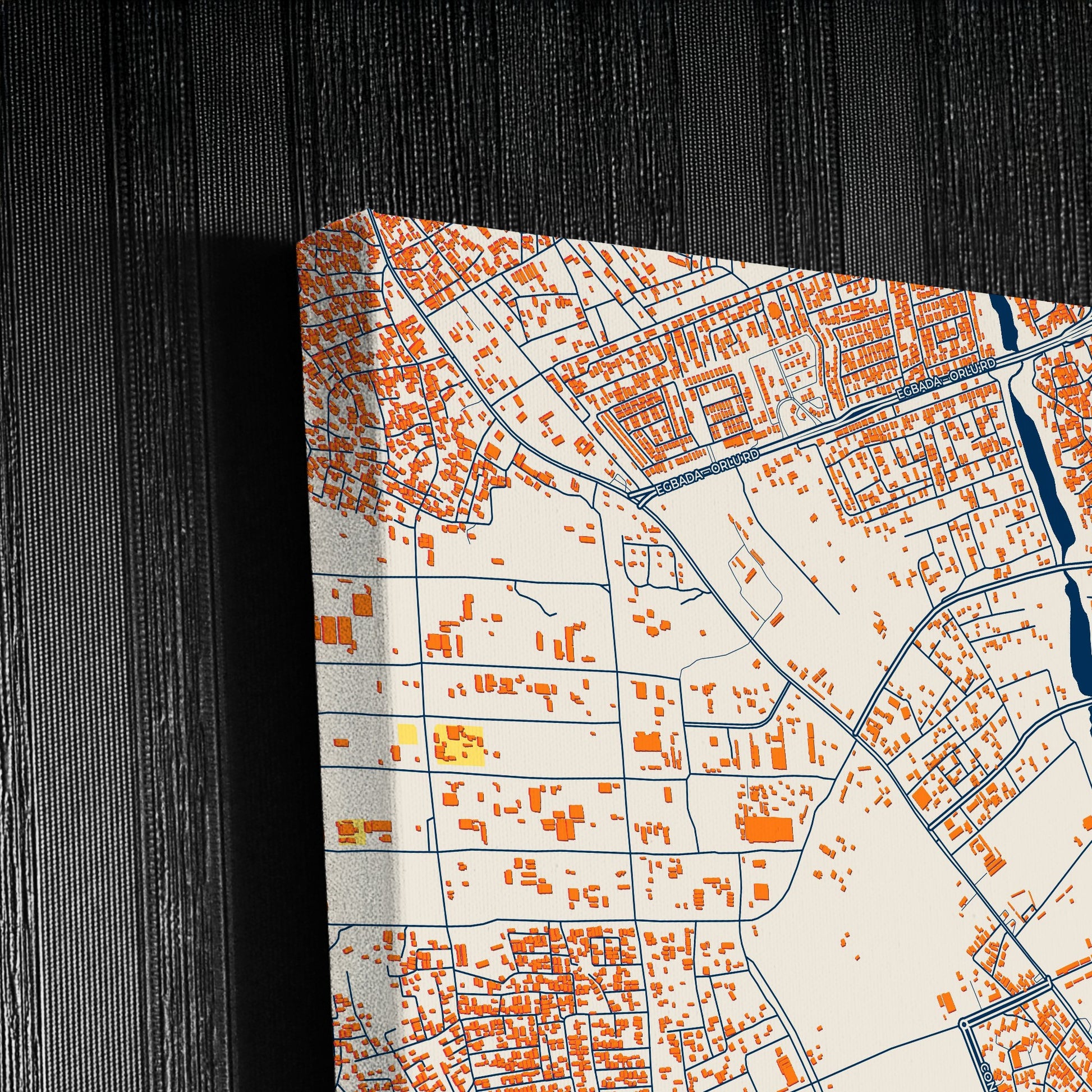 Owerri Nigeria Colorful City Map Canvas Print Detail