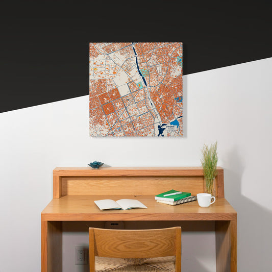 Owerri Nigeria Colorful City Map Canvas Print Scene