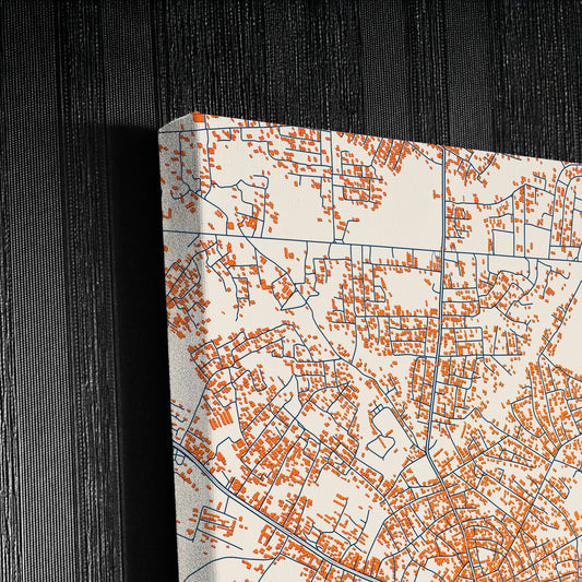 Owo Nigeria Colorful City Map Canvas Print Detail