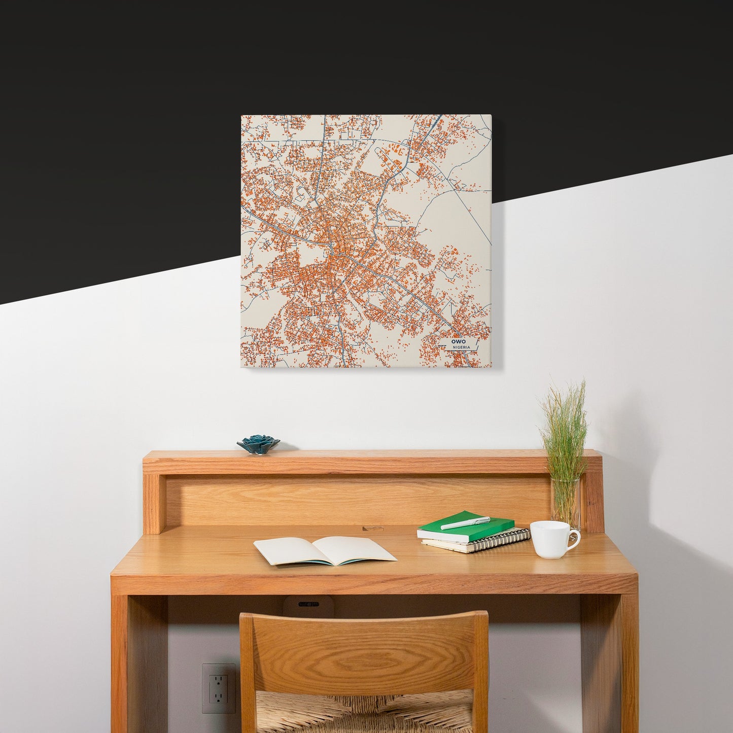 Owo Nigeria Colorful City Map Canvas Print Scene