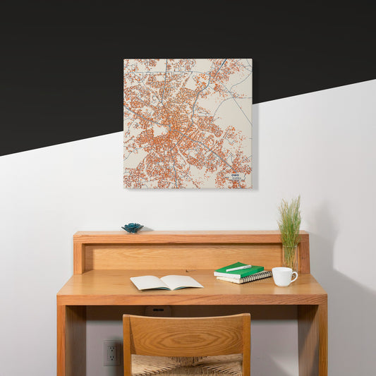 Owo Nigeria Colorful City Map Canvas Print Scene