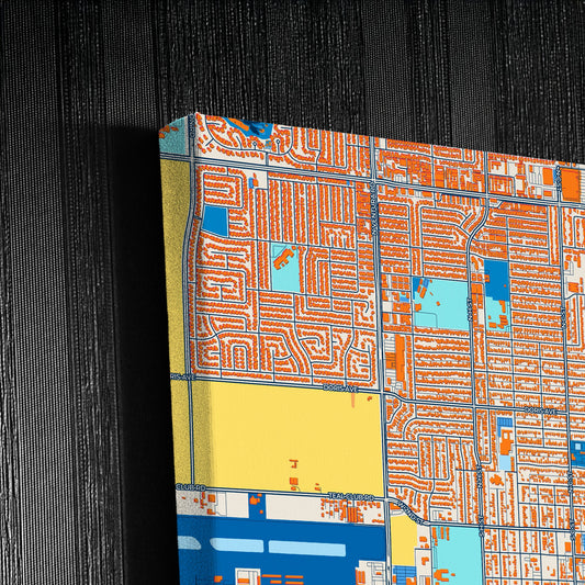 Oxnard California Colorful City Map Canvas Print Detail