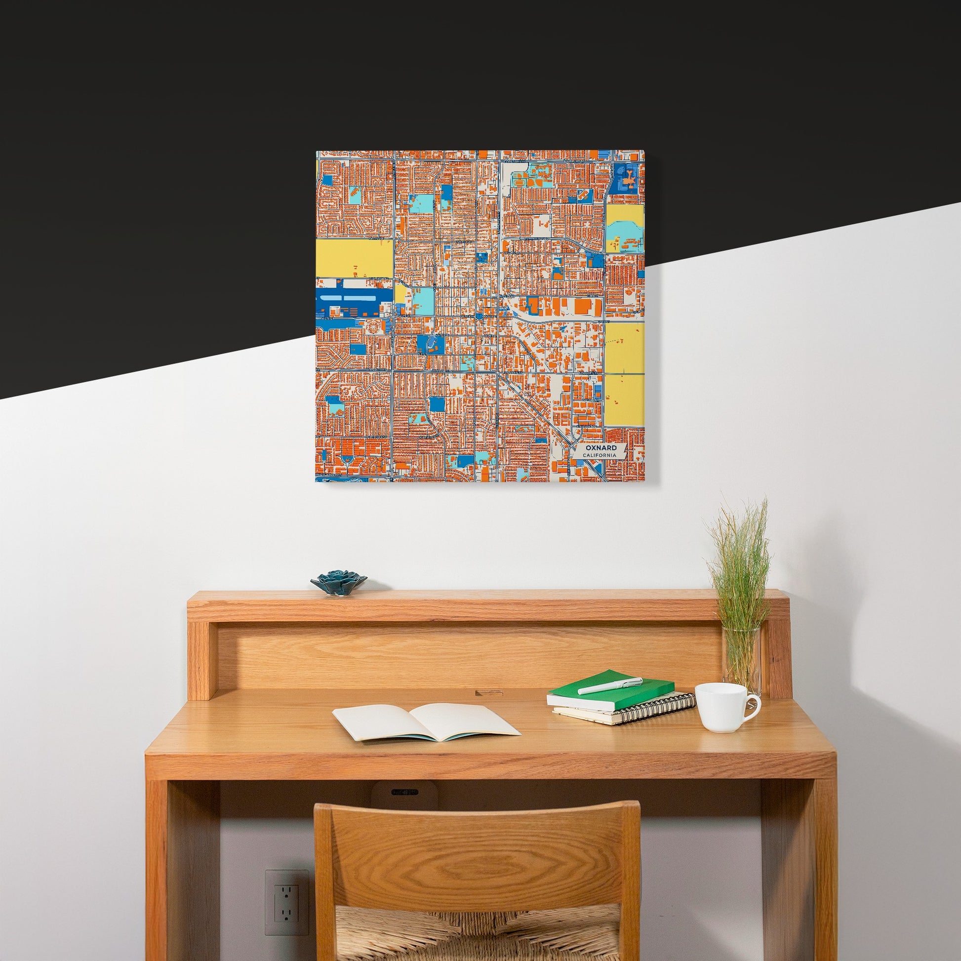 Oxnard California Colorful City Map Canvas Print Scene