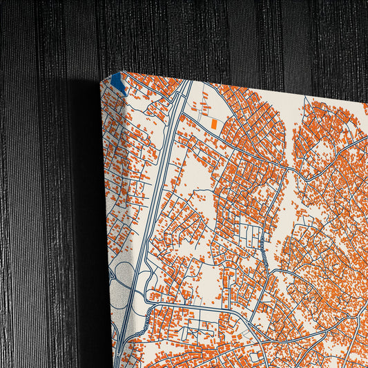 Oyo Nigeria Colorful City Map Canvas Print Detail