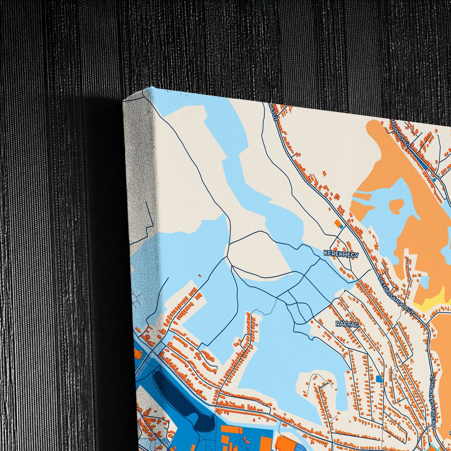 Ózd Hungary Colorful City Map Canvas Print Detail