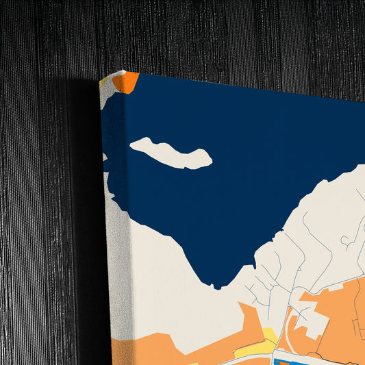 Озерск Russia Colorful City Map Canvas Print Detail