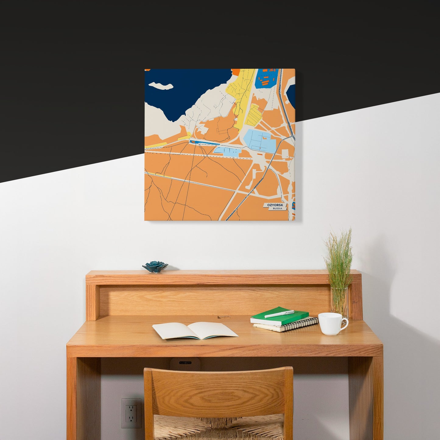 Озерск Russia Colorful City Map Canvas Print Scene