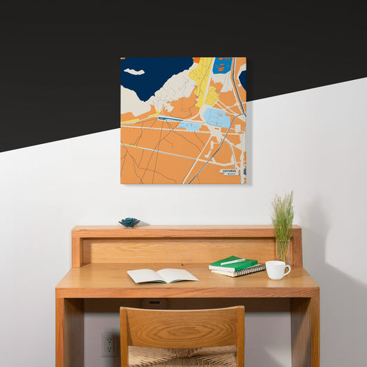 Озерск Russia Colorful City Map Canvas Print Scene