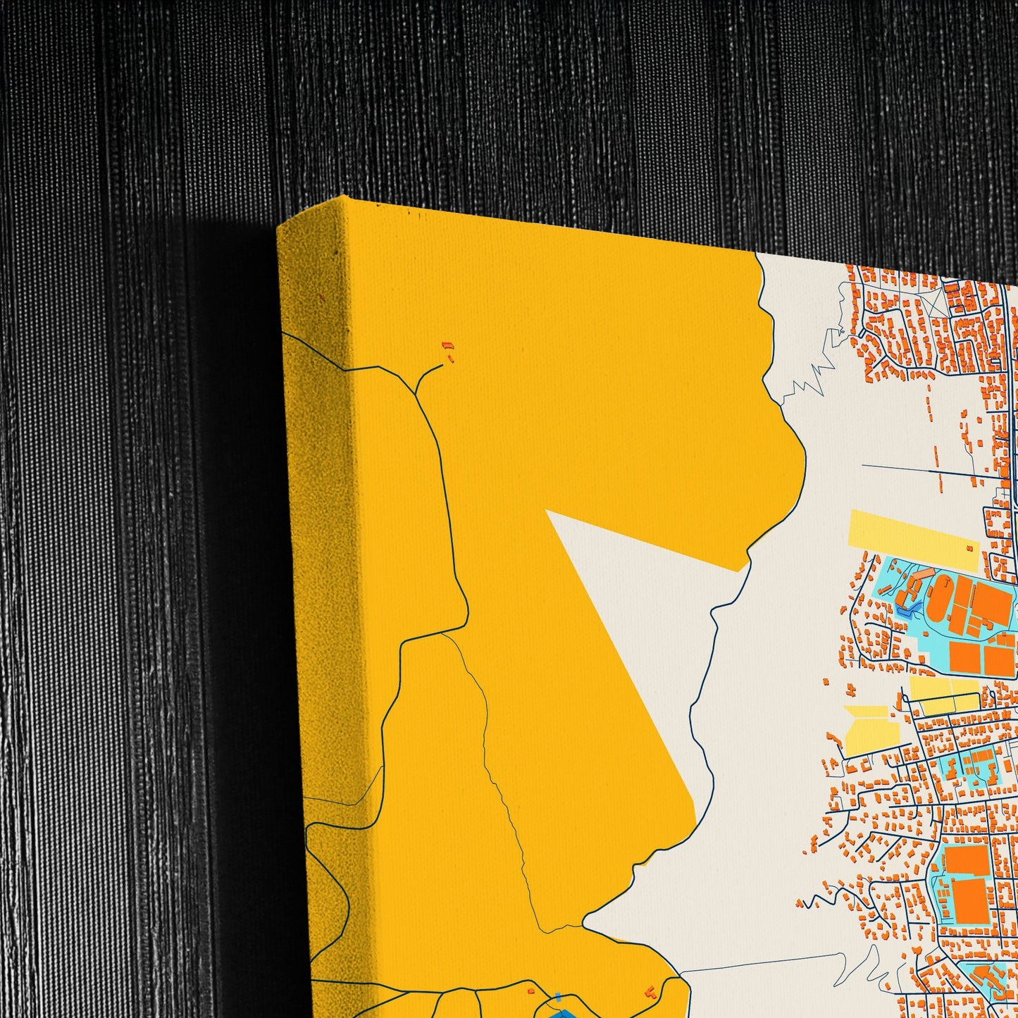 Paarl South Africa Colorful City Map Canvas Print Detail