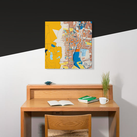 Paarl South Africa Colorful City Map Canvas Print Scene