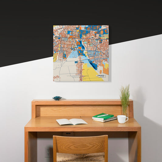 Pabianice Poland Colorful City Map Canvas Print Scene