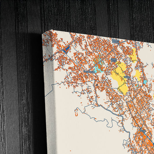Padang Sidempuan Indonesia Colorful City Map Canvas Print Detail