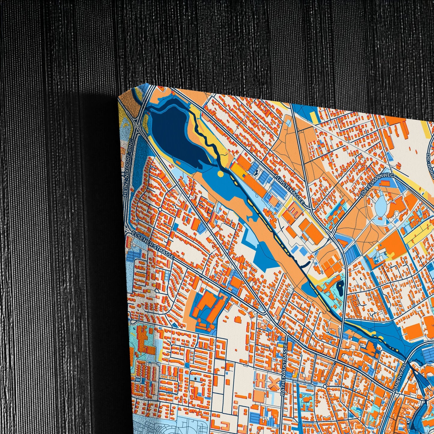 Paderborn Germany Colorful City Map Canvas Print Detail