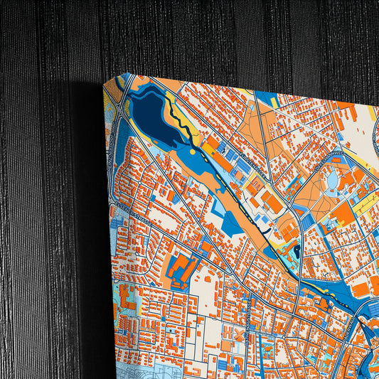 Paderborn Germany Colorful City Map Canvas Print Detail