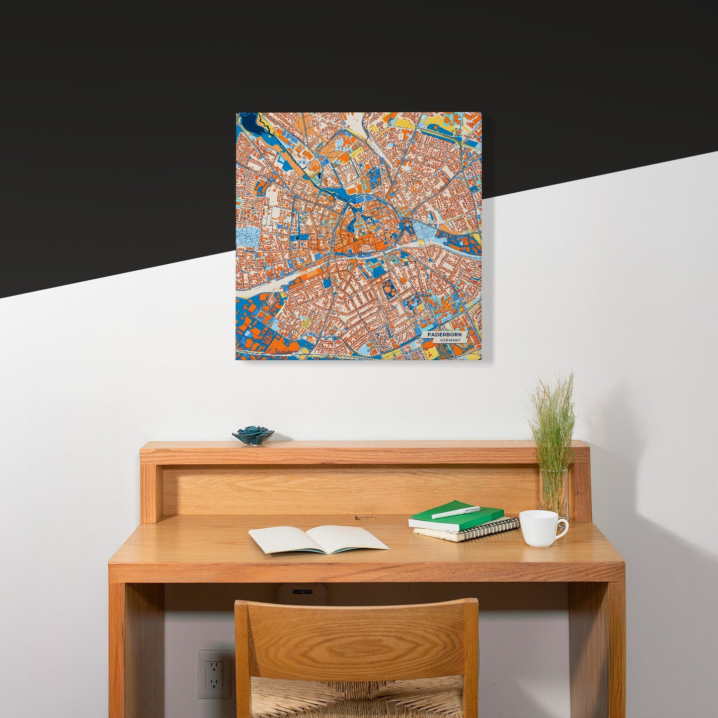 Paderborn Germany Colorful City Map Canvas Print Scene