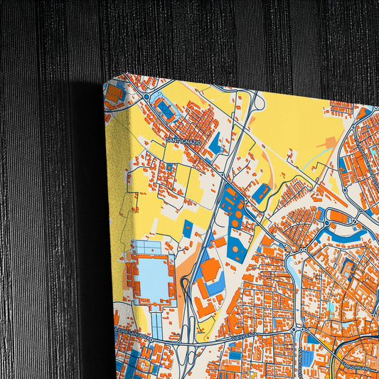 Padova  Italy Colorful City Map Canvas Print Detail