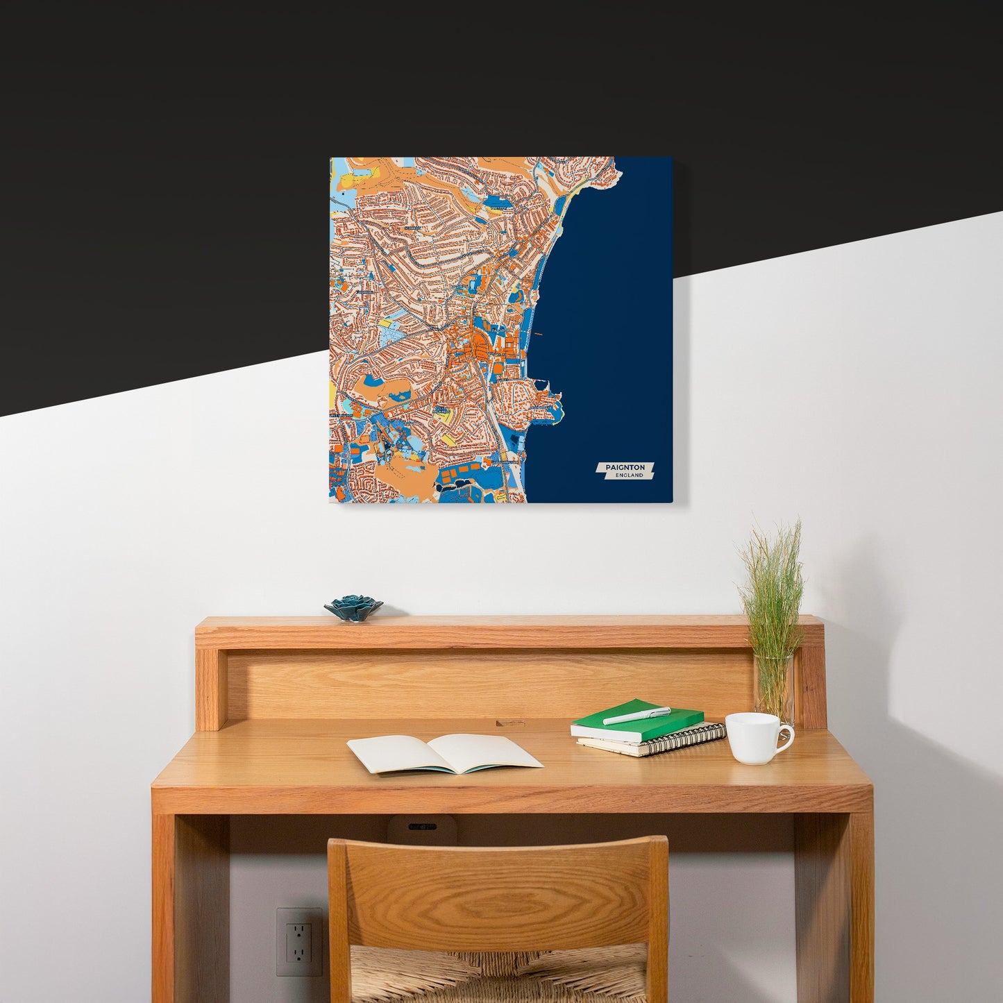 Paignton England Colorful City Map Canvas Print Scene