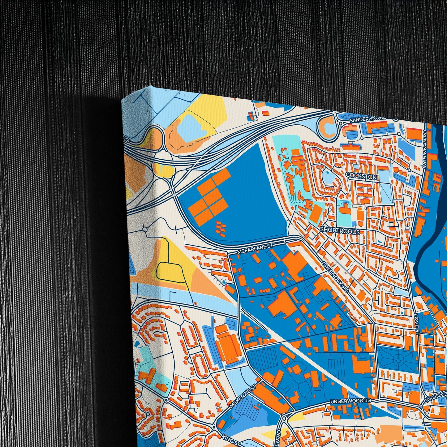 Paisley Scotland Colorful City Map Canvas Print Detail