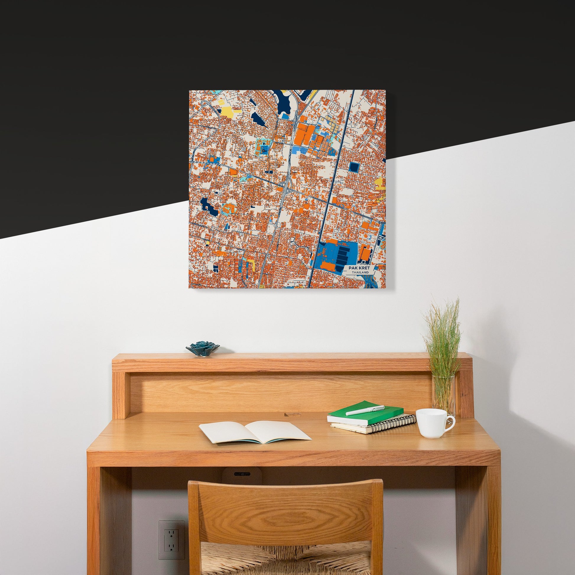 Pak Kret Thailand Colorful City Map Canvas Print Scene