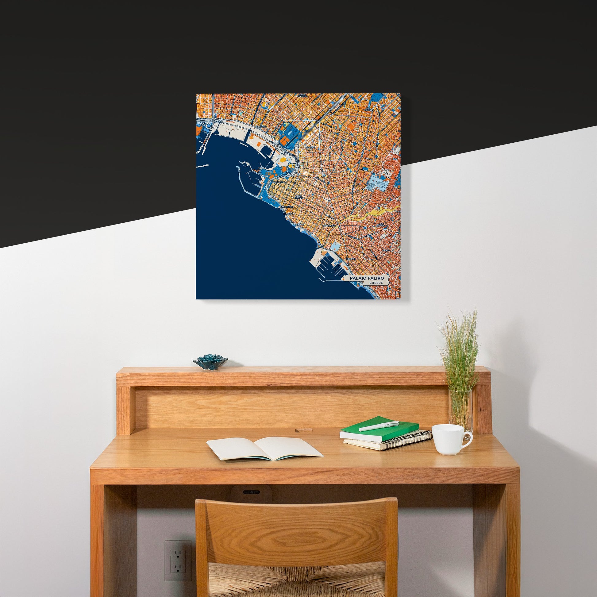 Παλαιο Φαληρο Greece Colorful City Map Canvas Print Scene