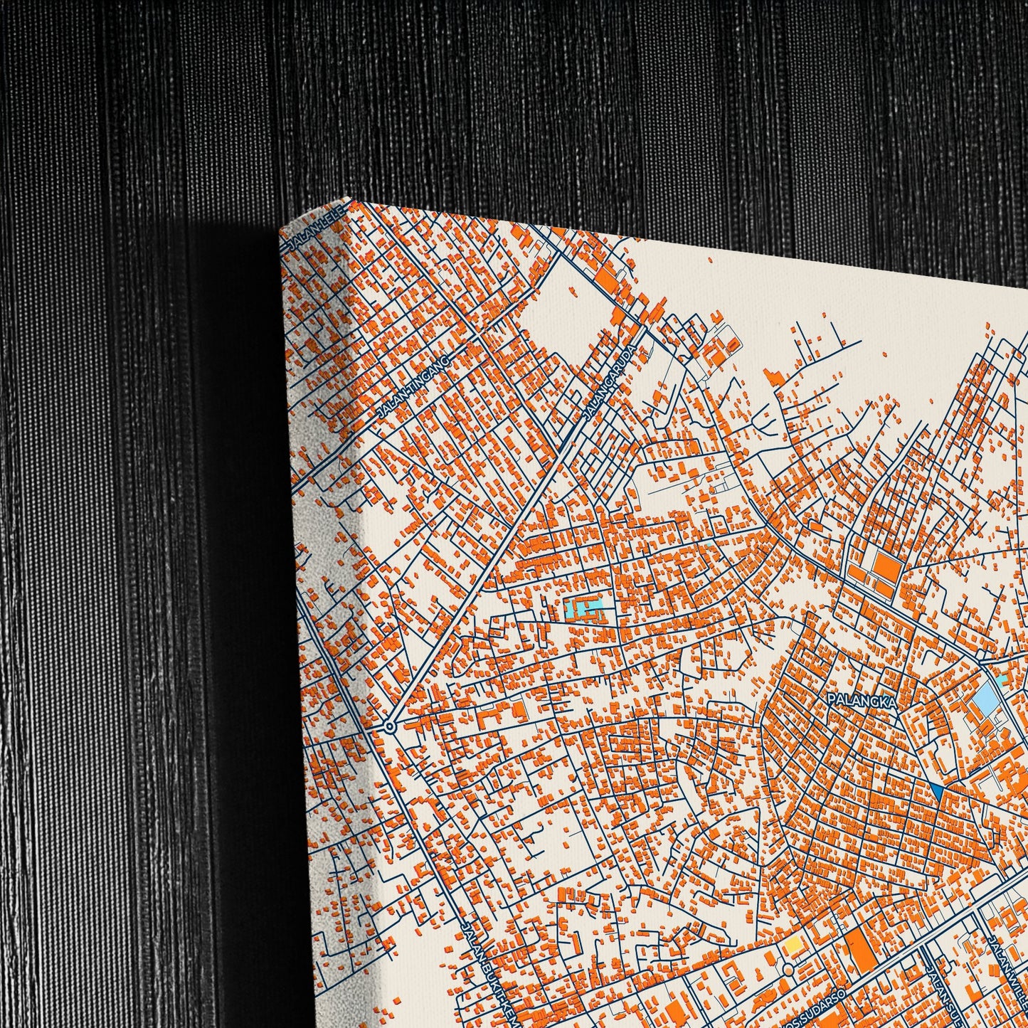 Palangka Raya Indonesia Colorful City Map Canvas Print Detail