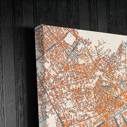 Palangka Raya Indonesia Colorful City Map Canvas Print Detail