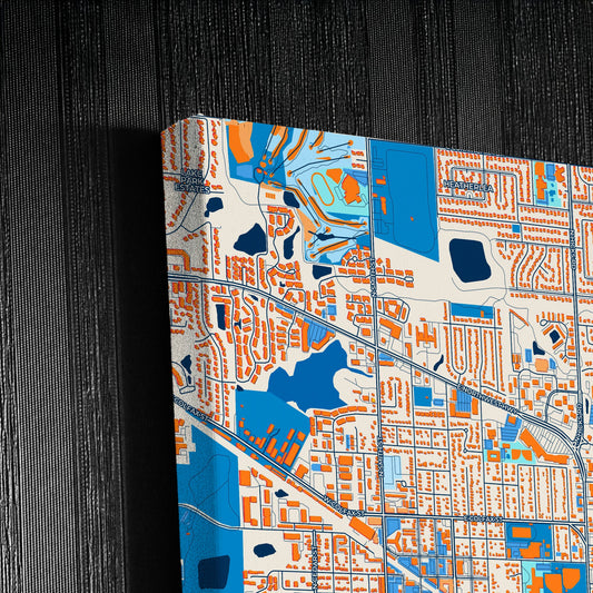 Palatine Illinois Colorful City Map Canvas Print Detail