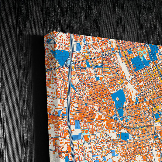 Palermo  Italy Colorful City Map Canvas Print Detail