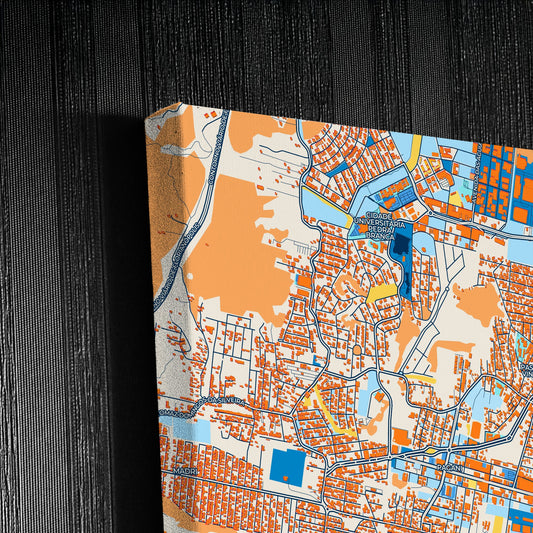 Palhoca Brazil Colorful City Map Canvas Print Detail