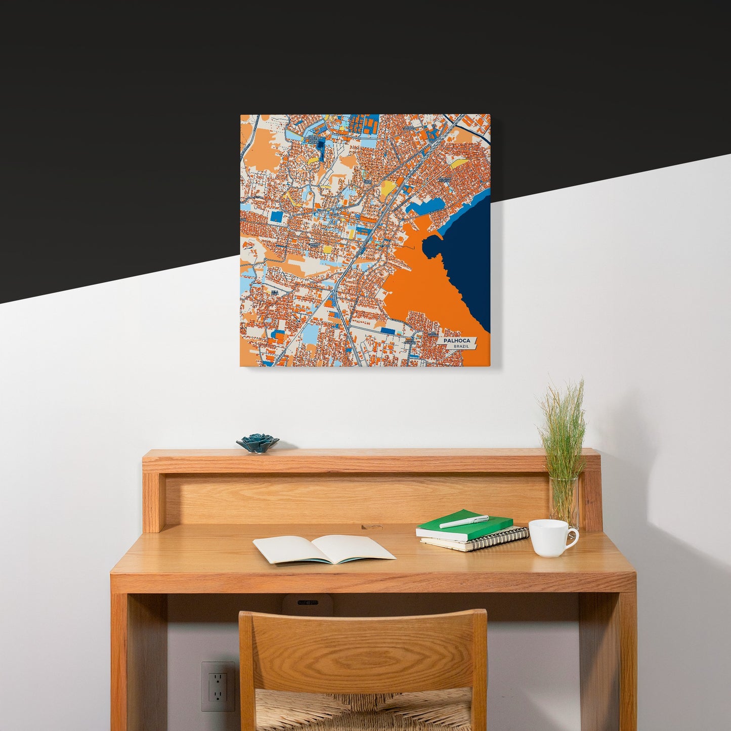 Palhoca Brazil Colorful City Map Canvas Print Scene