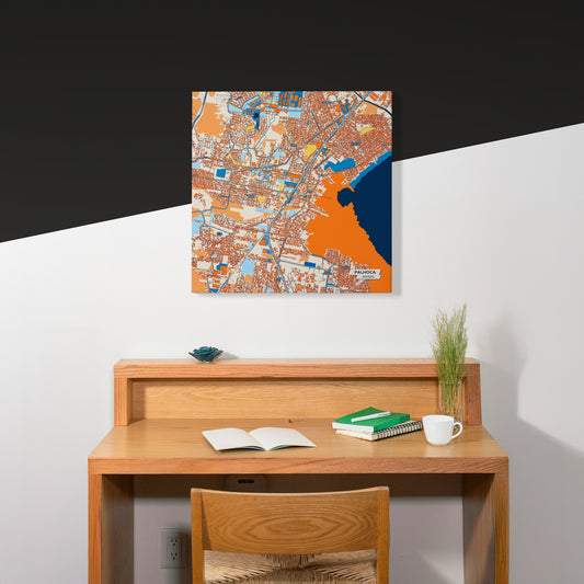 Palhoca Brazil Colorful City Map Canvas Print Scene