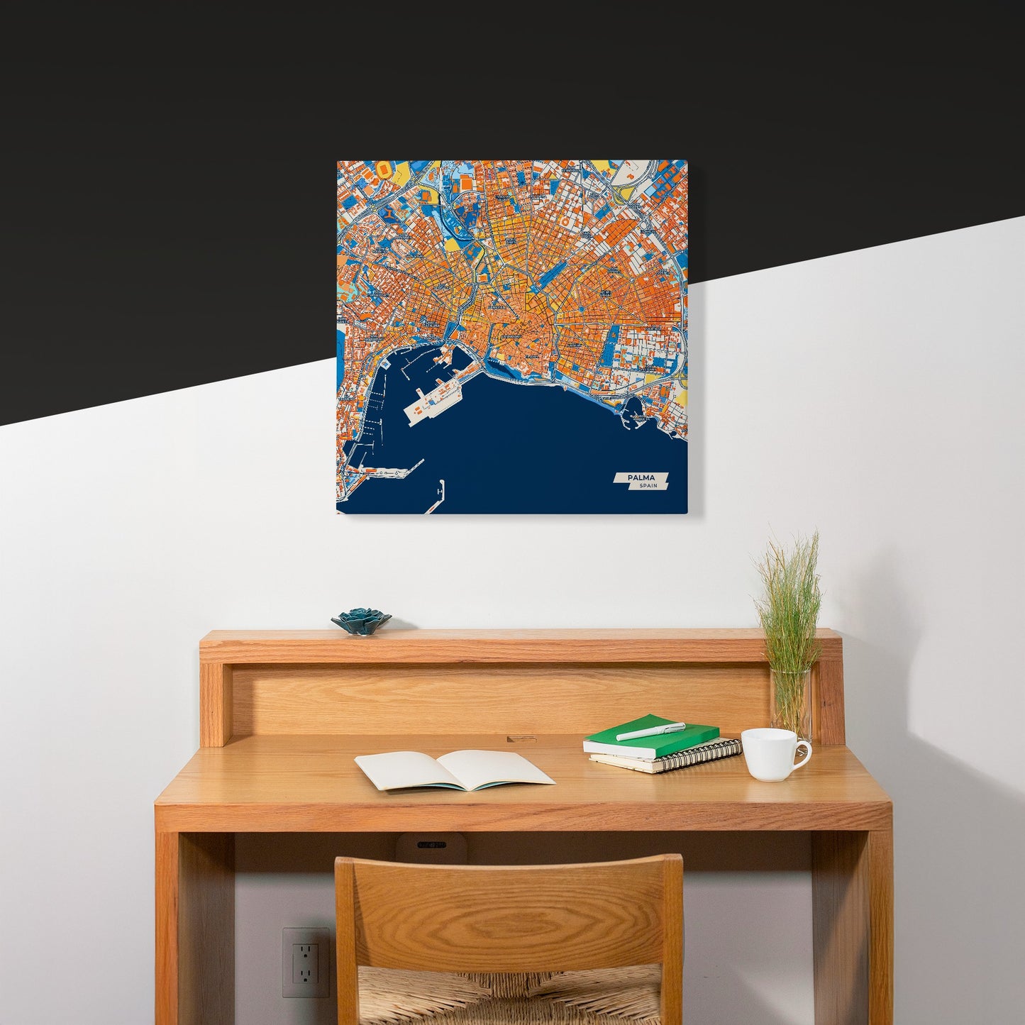 Palma Spain Colorful City Map Canvas Print Scene