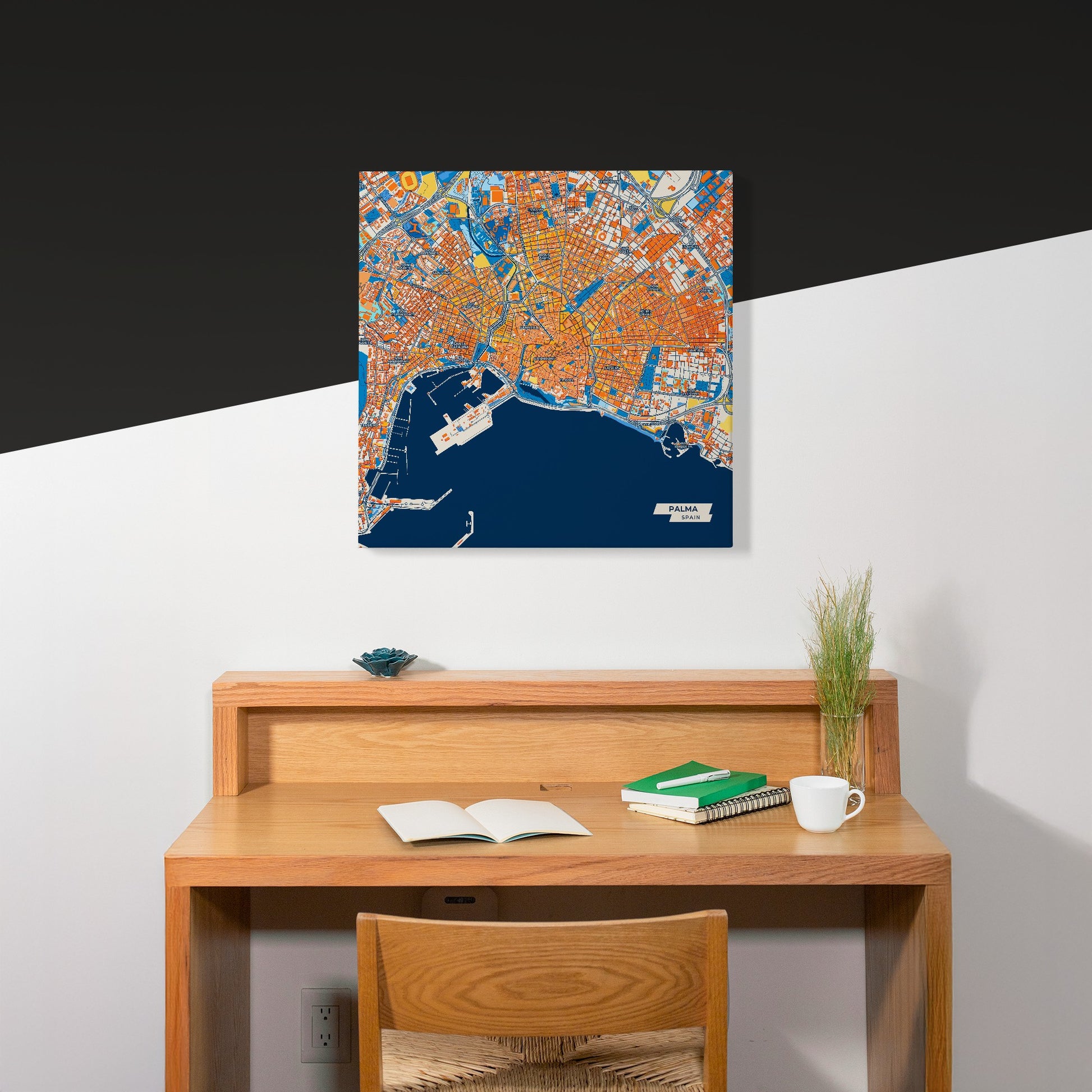 Palma Spain Colorful City Map Canvas Print Scene