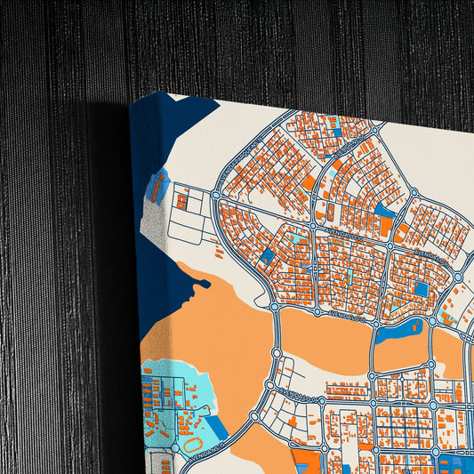 Palmas Brazil Colorful City Map Canvas Print Detail