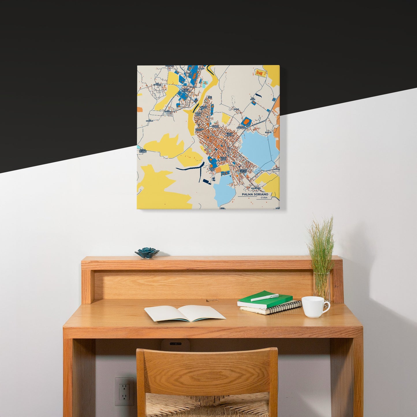 Palma Soriano Cuba Colorful City Map Canvas Print Scene