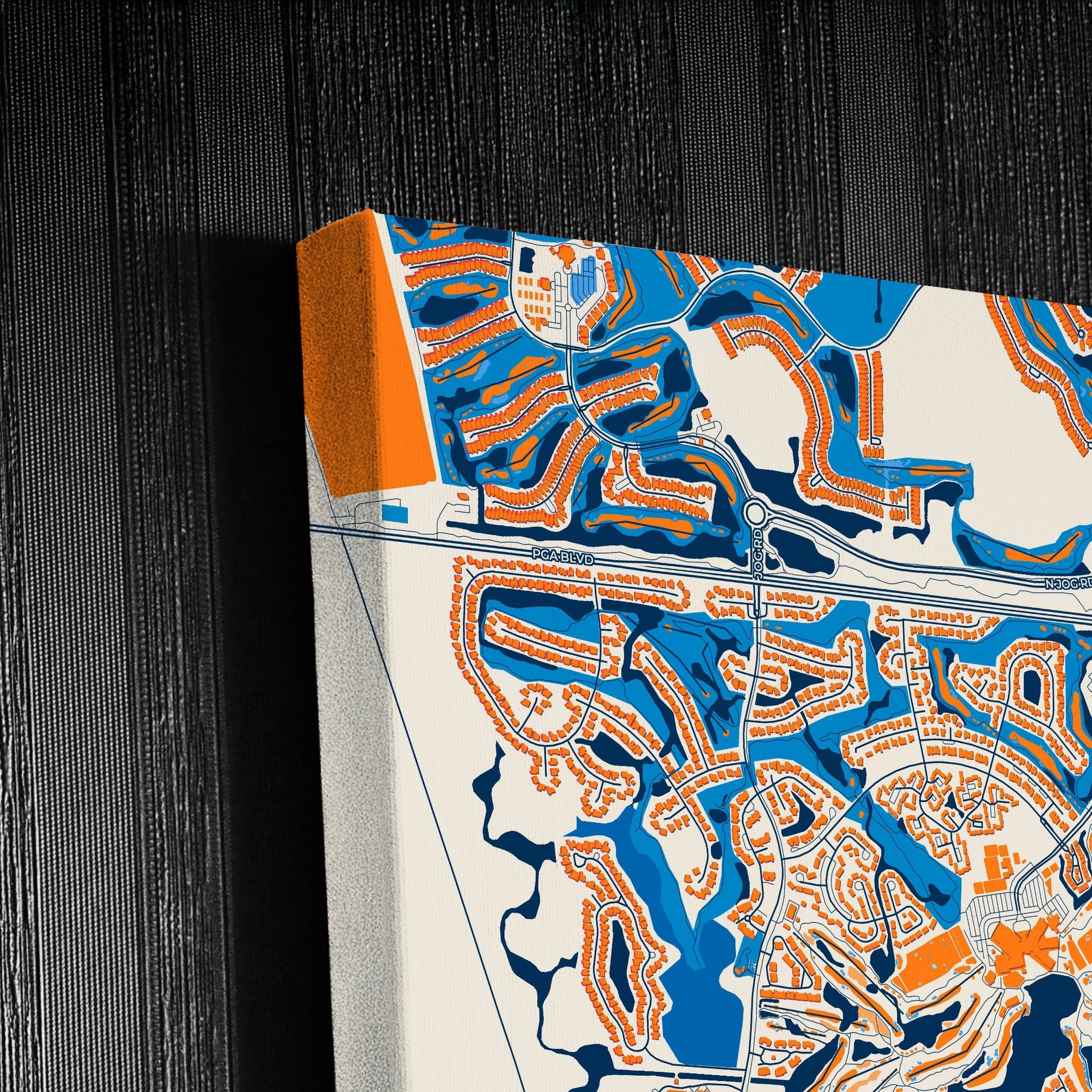 Palm Beach Gardens Florida Colorful City Map Canvas Print Detail