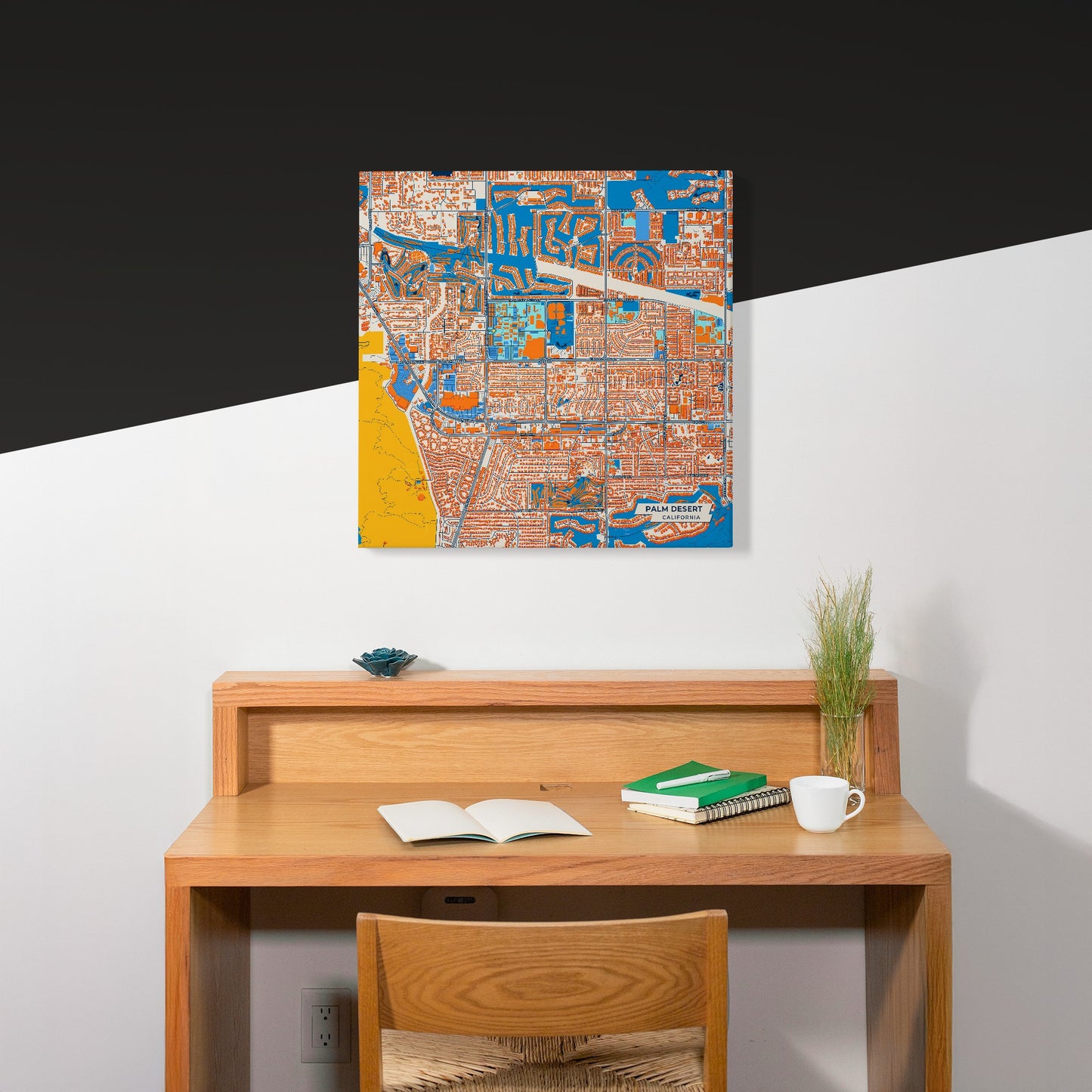 Palm Desert California Colorful City Map Canvas Print Scene