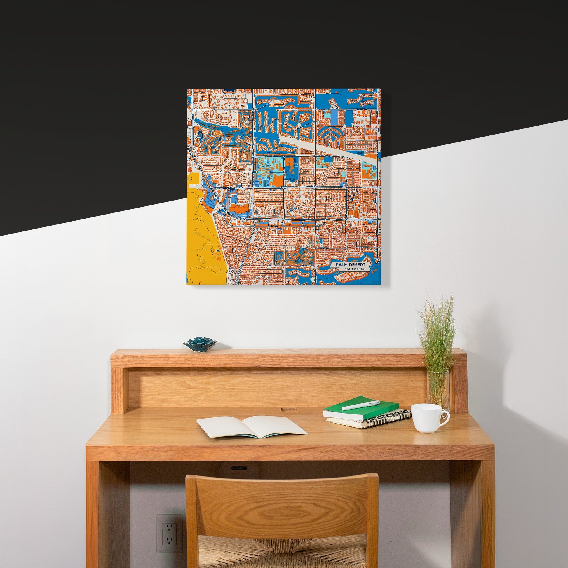 Palm Desert California Colorful City Map Canvas Print Scene