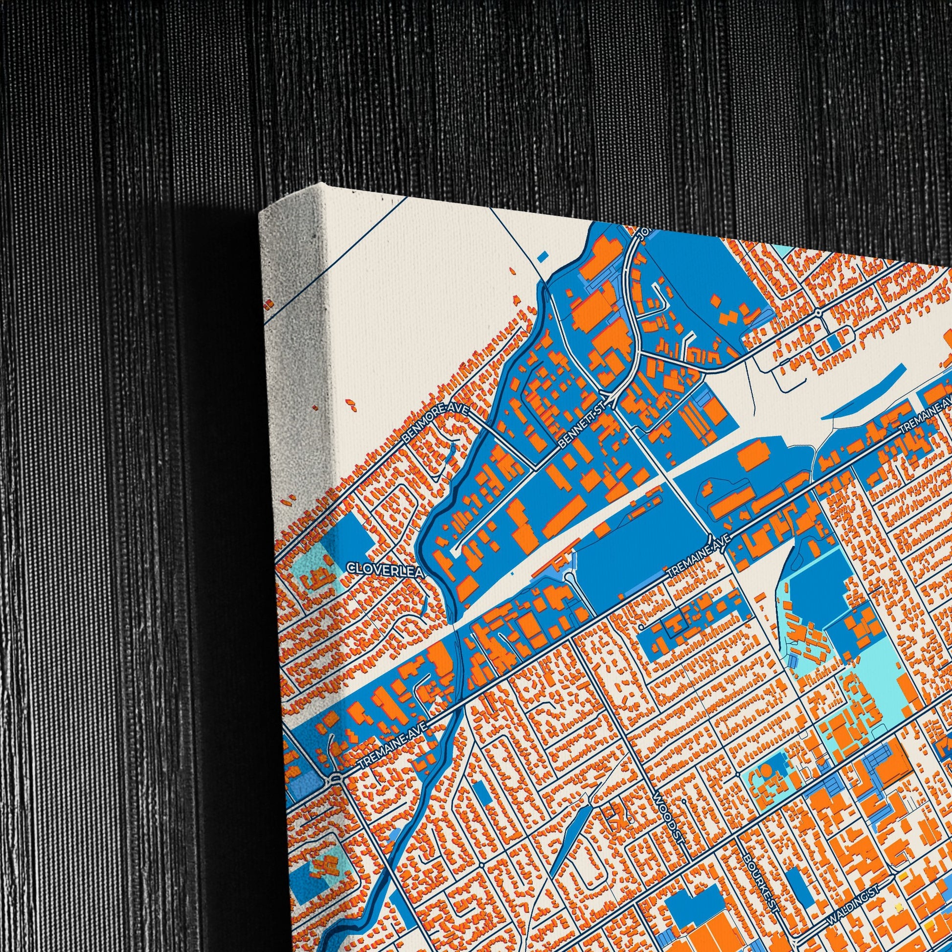 Palmerston North New Zealand Colorful City Map Canvas Print Detail