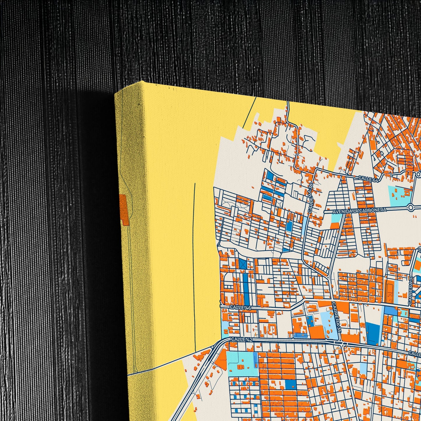 Palmira Colombia Colorful City Map Canvas Print Detail