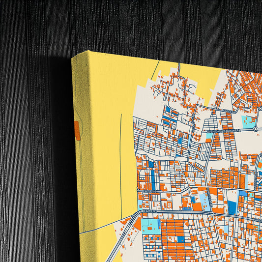 Palmira Colombia Colorful City Map Canvas Print Detail