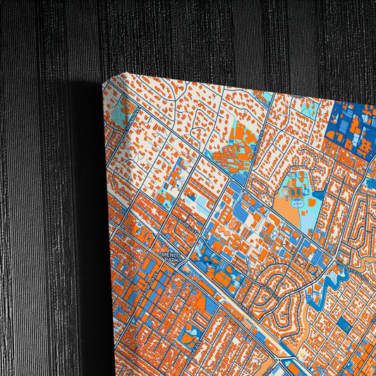 Palo Alto California Colorful City Map Canvas Print Detail