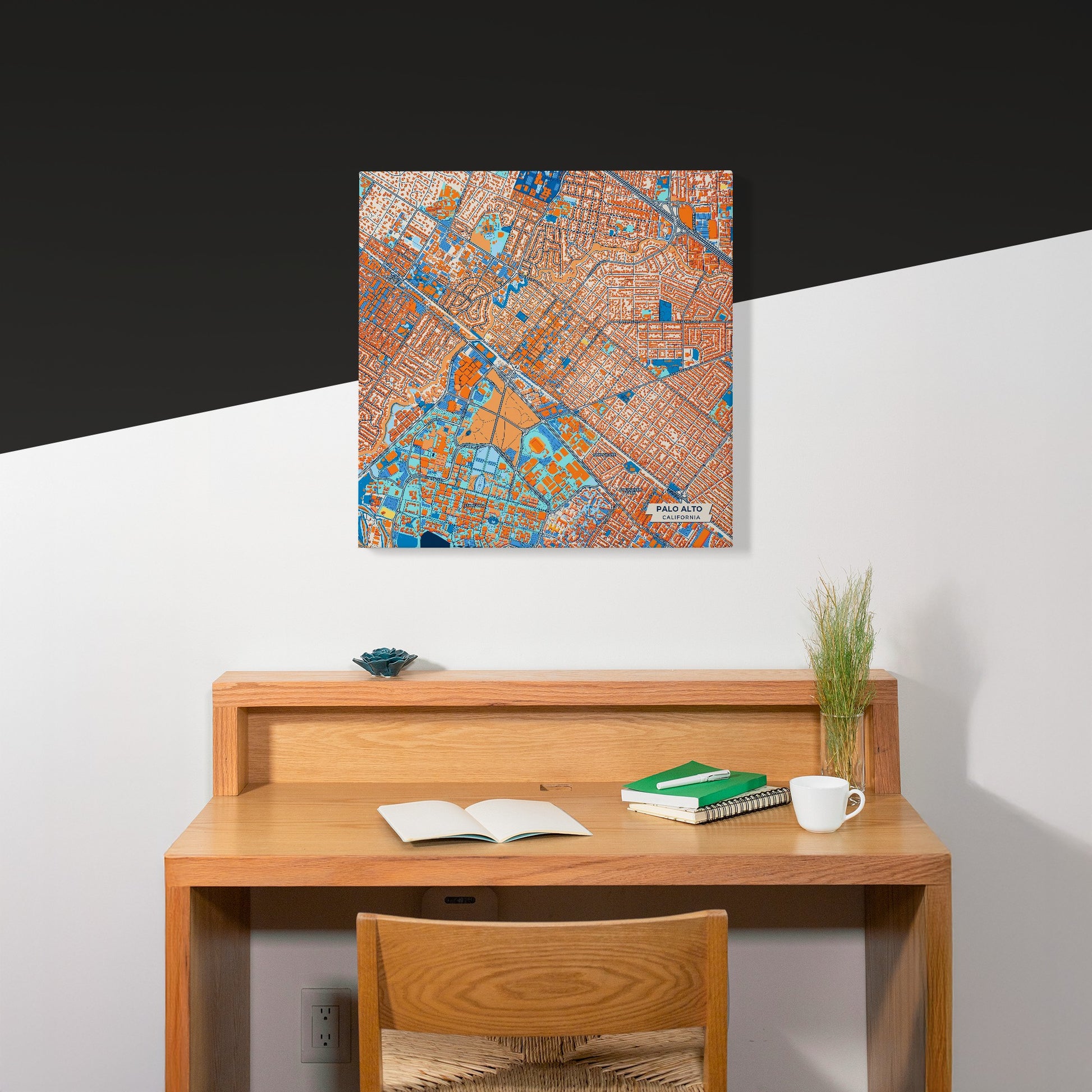 Palo Alto California Colorful City Map Canvas Print Scene