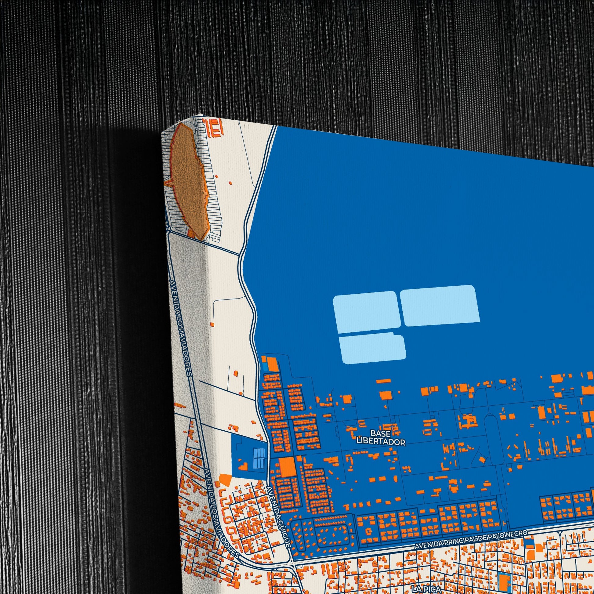 Palo Negro Venezuela Colorful City Map Canvas Print Detail