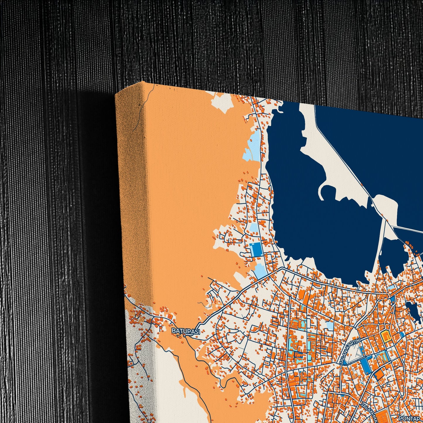 Palopo Indonesia Colorful City Map Canvas Print Detail