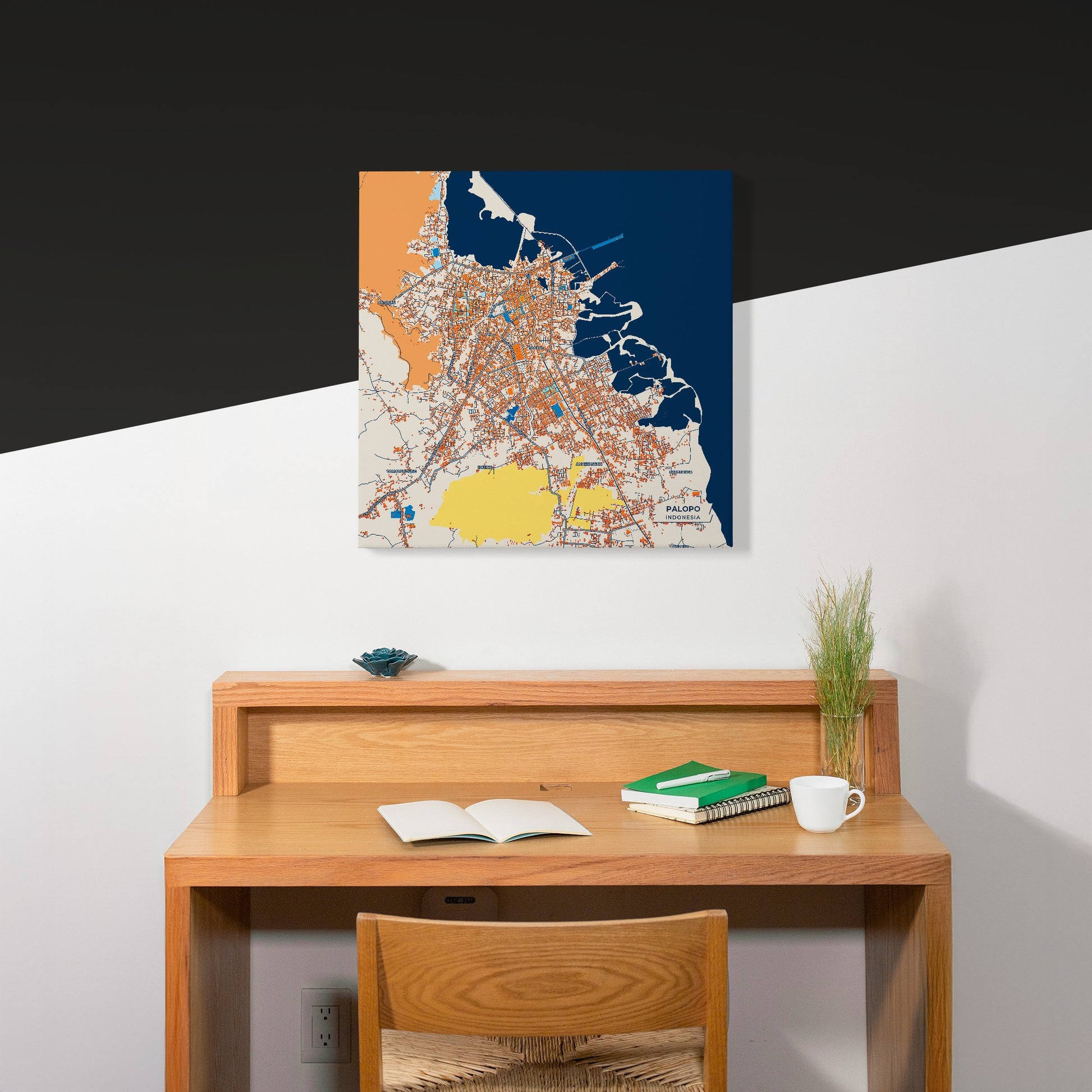 Palopo Indonesia Colorful City Map Canvas Print Scene