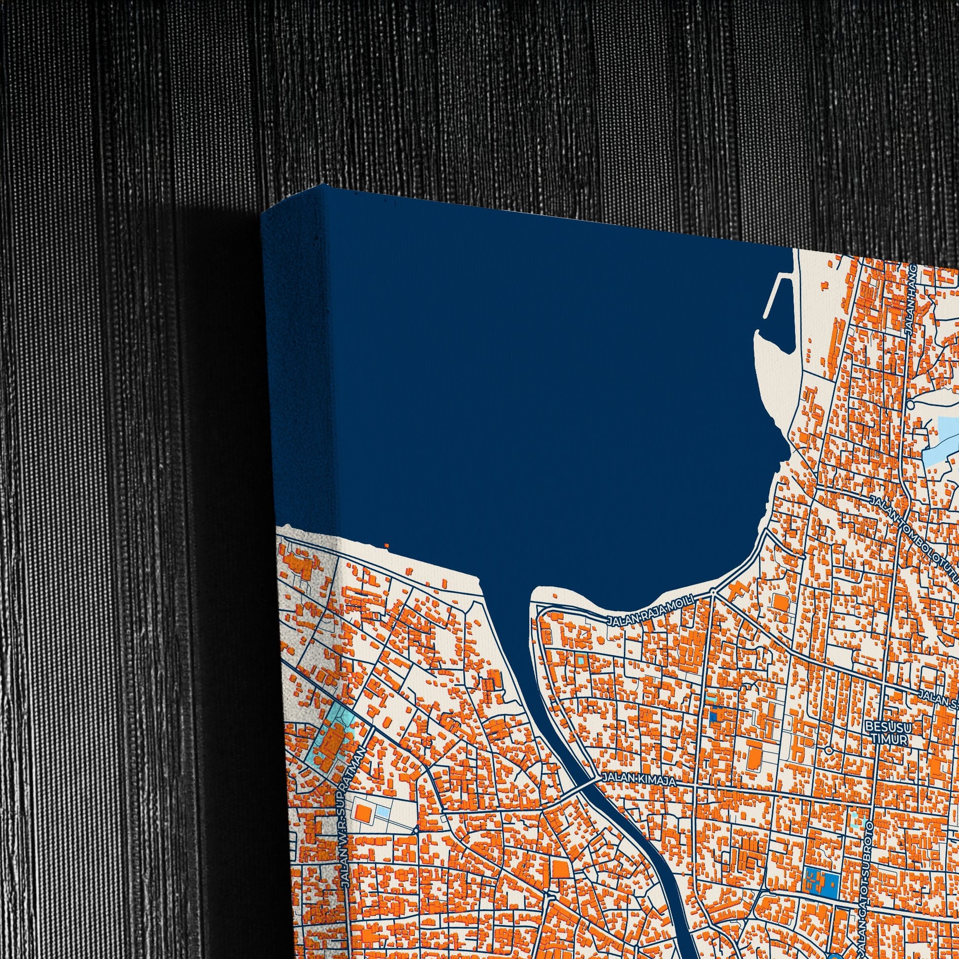 Palu Indonesia Colorful City Map Canvas Print Detail