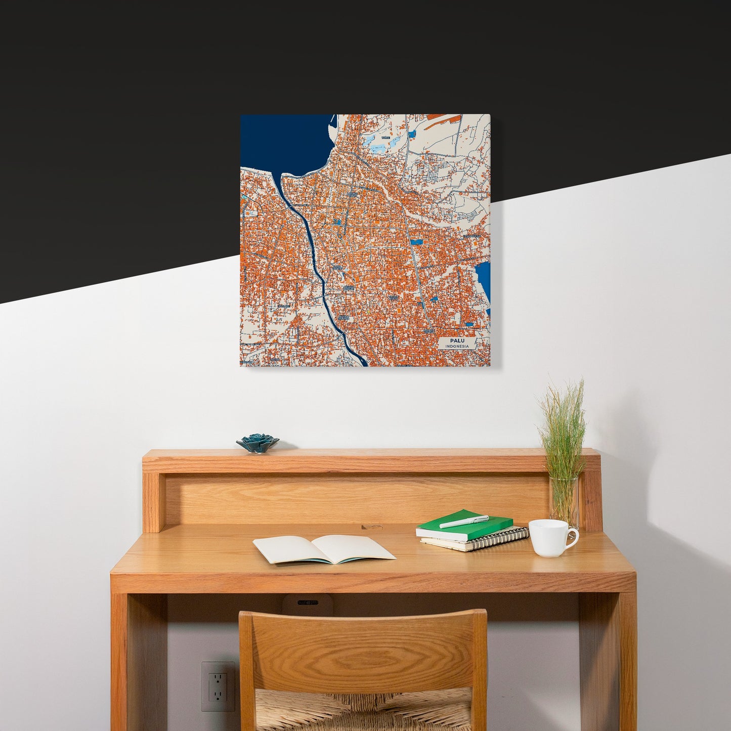 Palu Indonesia Colorful City Map Canvas Print Scene